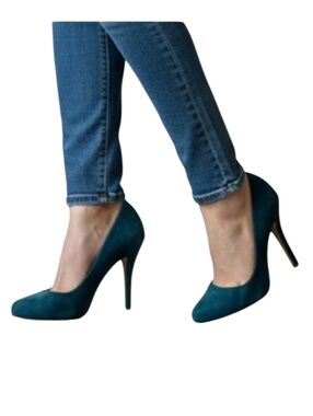Audrey Brooks Elegant Teal Suede Women's Pumps Size 8.5